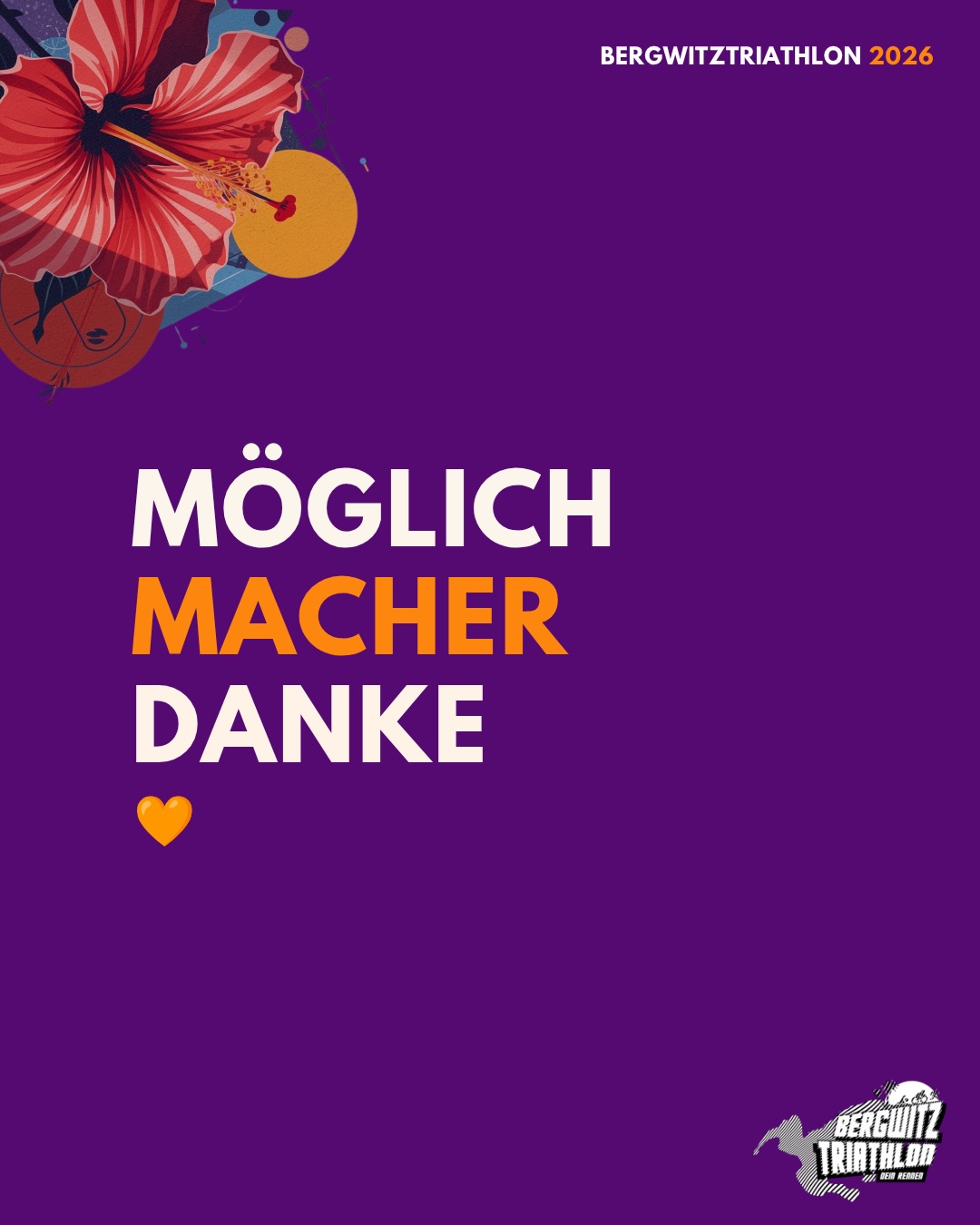 MÖGLICHMACHER. DANKE. 🧡 Hinter dem Bergwitztriathlon stehen Menschen und Unternehmen, die an